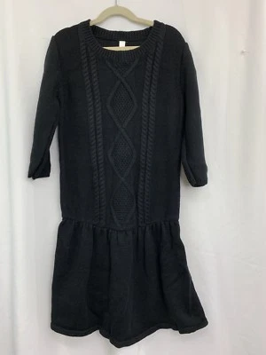 Vestido túnica suéter tejido con cable de algodón negro plateado Cherokee Girls 14-16 XL Foto 1 de 4