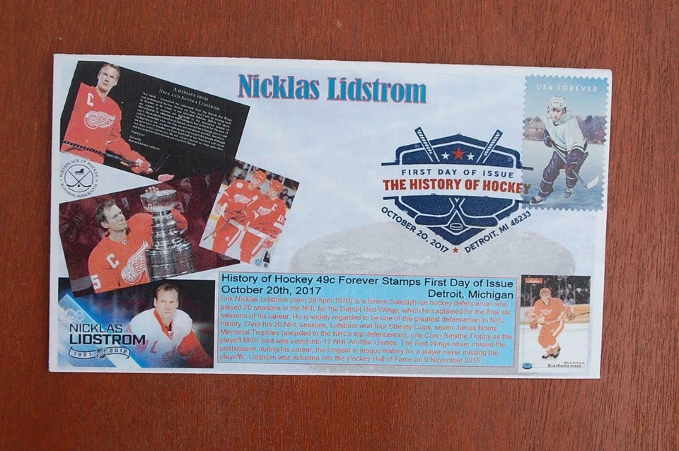 History of Hockey 49c Stamp FDC Bullfrog Sc#5252 15568 Nicklas Lidstrom DCP Post - Image 1 of 1