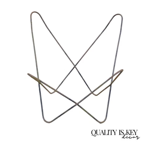 Vintage Mid Century Modern Wrought Iron Butterfly Sling Lounge Chair Frame Cover