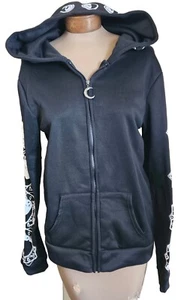 Gothic Moon Print Zip Up Hoodie Langarm Punk Kapuzenjacke... - Bild 1 von 6