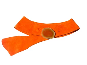 Cinturón de gamuza naranja rústico vintage para mujer ajustable declaración hippie raro - Imagen 1 de 12