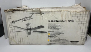 Concord 52CS 52" Ceiling Fan White/Brass w/ 5 White or Washed Oak Blades VTG NOS - Picture 1 of 13
