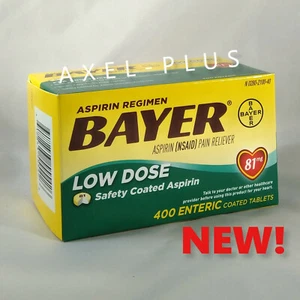 Bayer Low Dose Aspirin Regimen - 400 Tablets 81 mg enteric coated EXP 04/2027 - Picture 1 of 1