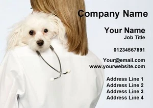 Vet Veterinary Practise Dog Personalised Business Cards - Picture 1 of 1