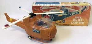 Vintage 60s Battery Op. HORIKAWA (SH) Japan SUPER BRITE COPTER Toy Helicopter - Picture 1 of 4