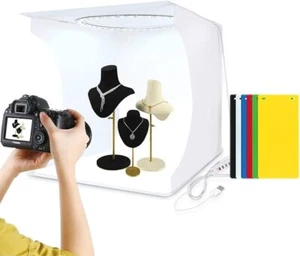 Tragbar Fotobox Fotostudio Set Led Lichtbox 31×33× 31cm für Fotografie 6-Farben - Bild 1 von 16