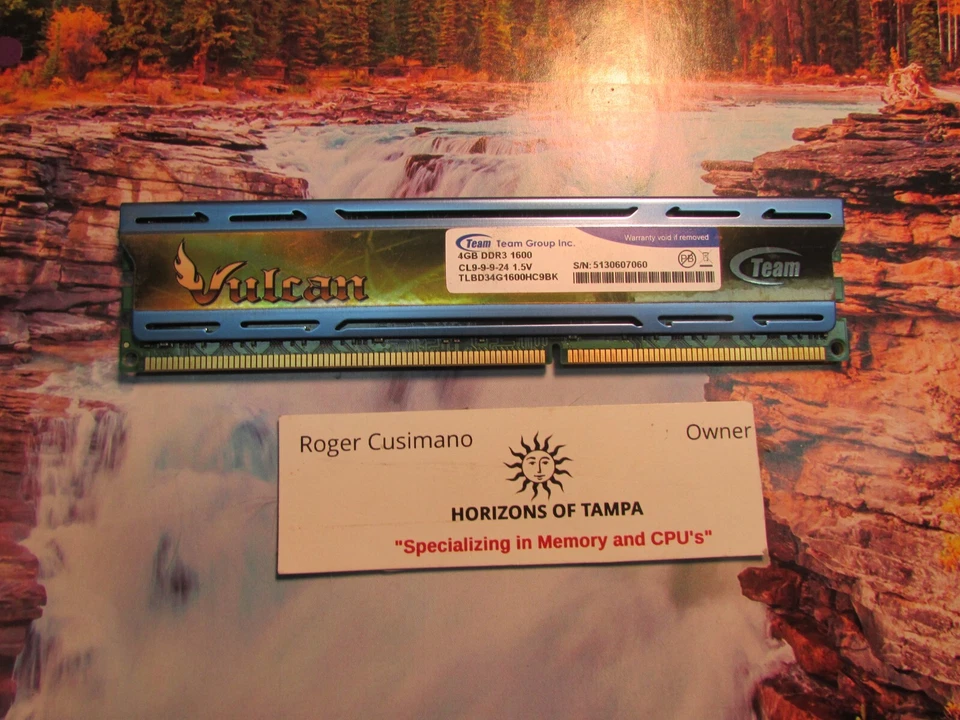 TEAM GROUP VULCAN 4GB DDR3 DESKTOP PC3-12800 DDR3-1600MHZ RAM TLBD34G1600HC9BK - Image 1 of 1
