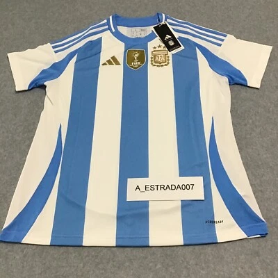 Camiseta Adidas Feminina Futebol Argentina 2022 3 Estrelas Vencedores Home Branca/Azul GG - Imagem 1 de 4
