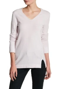 Inhabit Cashmere Sweater V Neck Front Slit Long Sleeves Oyster M New $368 - Picture 1 of 2