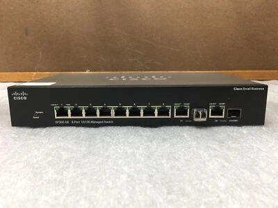 Cisco SF302-08P 8-Port Fast 10/100 PoE Managed Switch SRW208P-K9, Tested/Reset - Image 1 of 4