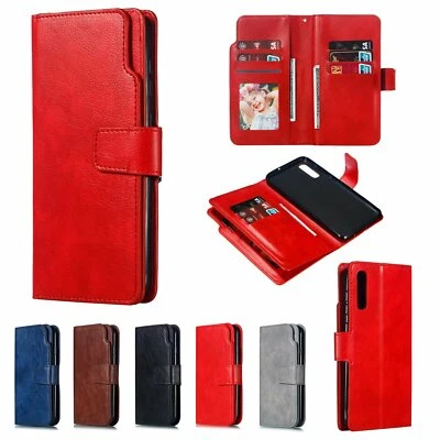 Cartera de cuero PU abatible con 9 ranuras para tarjetas/soporte soporte para teléfonos celulares FUNDA Foto 1 de 4