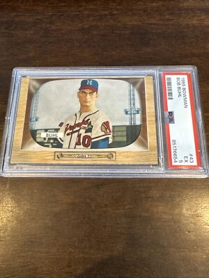 1955 Bowman Baseball #43 Bob Buhl PSA 5 EX Milwaukee Braves - Image 1 of 4