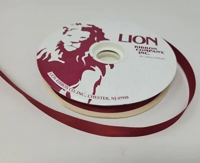 Cinta artesanal de acetato satinado vino Lion Sea Maid Offray 5/8" x 100 YDS rollo # 3 Foto 1 de 2