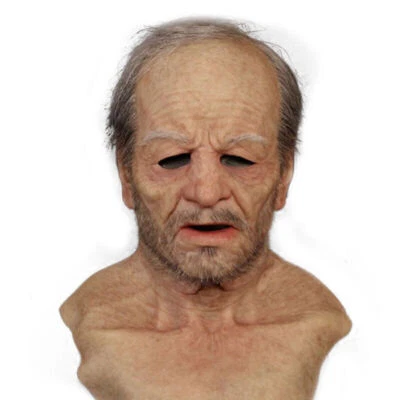 Latex Halloween Old Man Mask Realistic Full Face Masks Headgear Cosplay Party - Image 1 of 4