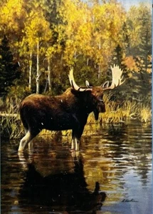 Moose Garden Flag - 12.5 x 18 - Picture 1 of 2