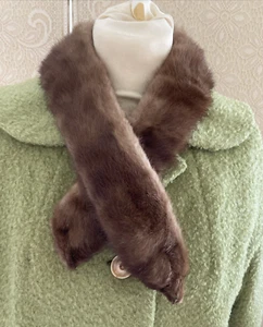 Vintage Real Fur Mink Collar, Brown - Picture 1 of 5
