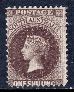 SUR DE AUSTRALIA — SCOTT 73a (SG 128) — 1891 1/- QV MARRÓN VANDYKE — MH — SCV $92 - Imagen 1 de 2