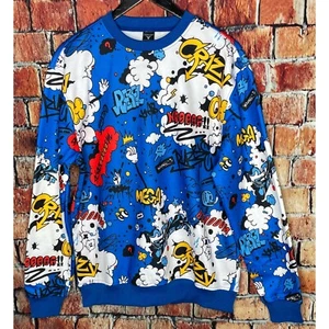 Neu mit Etikett Screenshot Marke blau Herren Large Urban Hip Hop Street Fleece Sweatshirt - Bild 1 von 6
