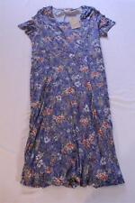 Cotton Traders Women's S/S Floral Burn Out Dress DG4 Blue Size US:14 UK:18 NWT