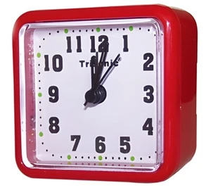 Mini Travel Alarm Clock Battery Operated Small Quartz Analog 12 Hour Tabletop - Picture 1 of 5