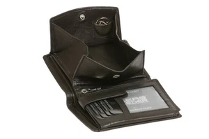 Wiener Geldbörse Beutel großes Kleingeldfach Schütte LEAS Echt-Leder, schwarz - Bild 1 von 6