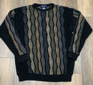 VTG 90s Northern Isles 3D Textured Knit Sweater Size L Made in USA Grandpa - Picture 1 of 11