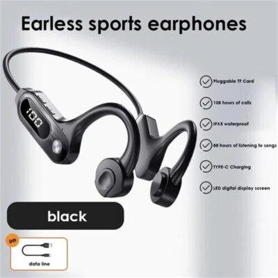 Bluetooth 5.3 Bone Conduction Headphones Wireless Outdoor Sport Headset Earbuds