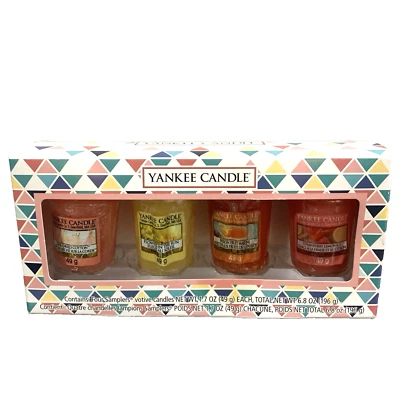 Yankee Candle Summer Votive Set Passion Fruit Martini Line-Dried Cotton Flowers+ - Image 1 of 4