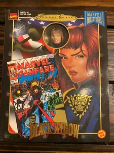 Figura estilo Mego de 8" cubiertas famosas de Black Widow Avengers Marvel sin usar, en caja Toybiz - Imagen 1 de 5