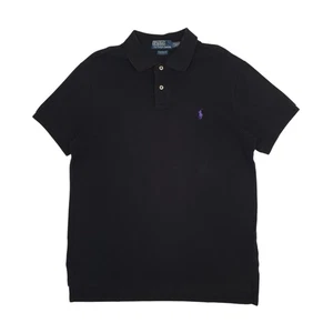POLO RALPH LAUREN Poloshirt Schwarz Custom Fit Kurzarm Baumwolle Herren L - Bild 1 von 5