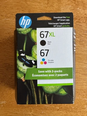 HP 67 XL Black and 67 Tricolor Ink New - Image 1 of 2