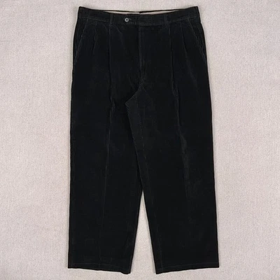 Vintage 80s Berle Pleated Wide Wale Corduroy Pants Mens 35x28 Wide Leg TALON USA - Image 1 of 4