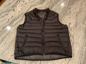 Eddie Bauer Vest Mens XL Black Goose Down Puffer Quilted First Ascent Packable - Picture 1 of 5