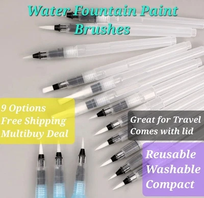 Water Fountain Paint Brush Travel Refillable Nylon Watercolour Painting Compact - Image 1 of 4