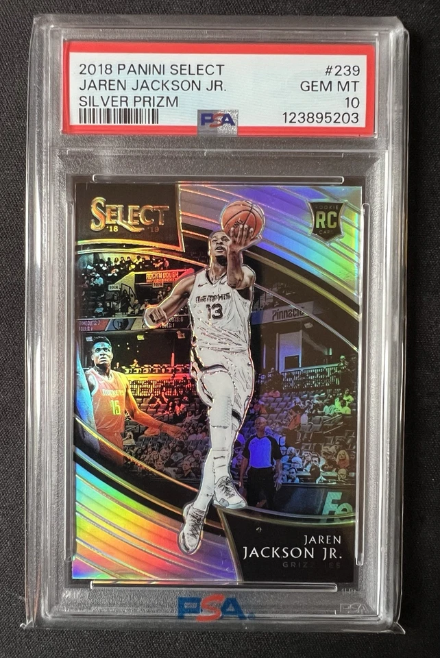 2018 Panini Select Courtside Jaren Jackson Jr. #239 Silver Prizm (RC) PSA 10 GEM - Image 1 of 4