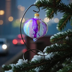 Handbemalte Alcohol Ink Glas Weihnachtsschmuck Unikat Kugel - Bild 1 von 7