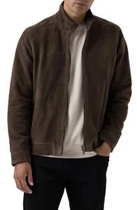 Men's Glen Massey Suede Jacket Classic Jacket Brown Lambskin Leather Coat - Picture 1 of 7