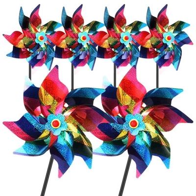  6 Pcs Pinwheels For Kids Party Pinwheels Plastic Pinwheels For Yard And Garden - Bild 1 von 4