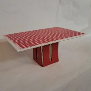 Puppenhaus Miniatur Rechteck 4 x 6" Maßstab 1:12 Mid Century Modern Picknicktisch - Bild 1 von 5