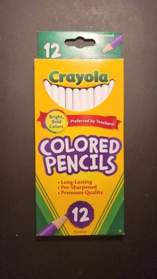 (White) 12 Crayola Colored Pencils - Perfect for Teachers & Art Classes - Image 1 of 3