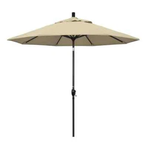 9 ft. Black Aluminum Market Umbrella with Aluminum Ribs and Push Tilt Crank in A - Picture 1 of 5