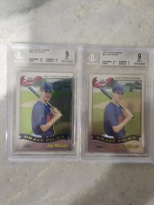 💥(2)2002 Topps Chrome Joe Mauer RC BGS 9💥 - Image 1 of 2