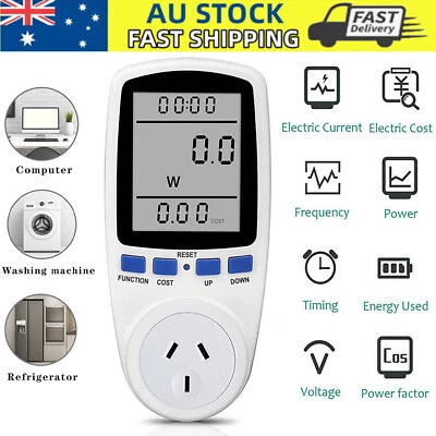 240V Watt Meter Power Energy Monitor Equipment Electricity Usage Socket AU Plug - image 1 of 4