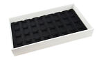 White Wooden Display Tray + Black Insert Coin Medal Jewellery Craft Hobby Tray