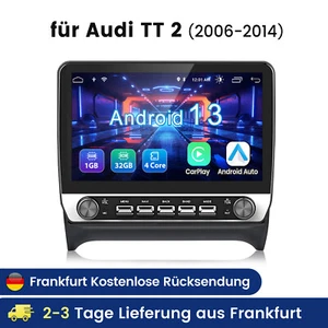 Autoradio Carplay Für AUDI TT 2006-2014 Android 14 GPS Navi WIFI BT FM USB SWC - Bild 1 von 17