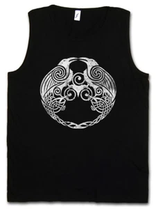 HUGIN AND MUNIN II TANK TOP - Odhin Odin Ravens und Raben German God - Picture 1 of 1