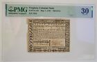 5/7/1781 Virginia Colonial Note $50 Fr#Va-216 Pmg Vf30 Very Rare Only 9 Graded