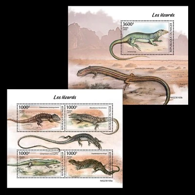 Estampillas Lagartos MNH 2023 Níger M/S + S/S Foto 1 de 3