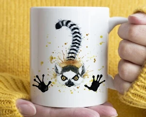 Taza de lémur acuarela, taza de café de 11 oz animal de regalo - Imagen 1 de 1