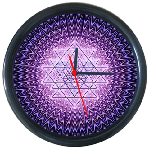 295212 Purple Sacred Geometry Optical Illusions Wall Clock Cover
